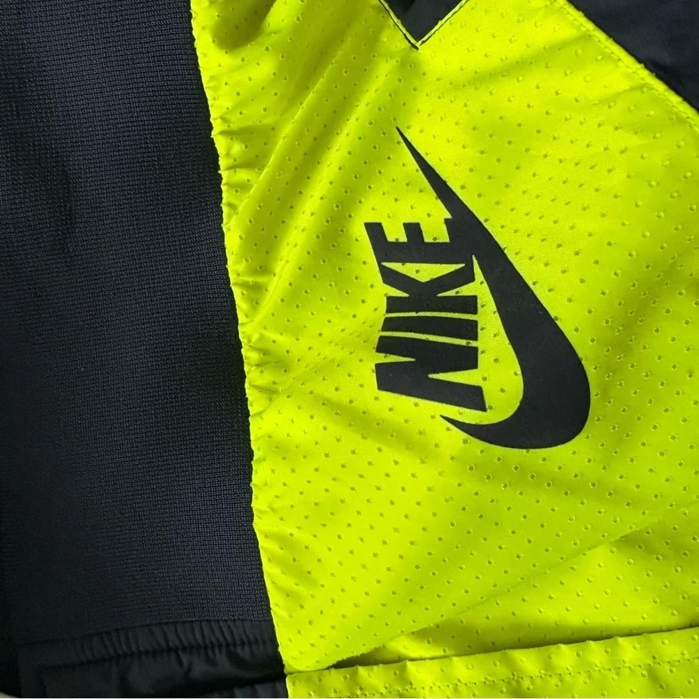 NIKE x SACAI sz L Windrunner Skirt Navy Blue Green Volt #717221 Nikelab